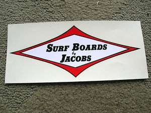 Vintage large waterslide surfing surfboard decal jacobs  