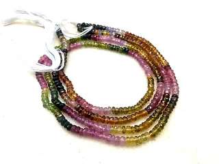 Natural Watermelon Tourmaline Faceted 3 4mm Beads String Strand  
