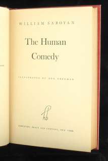 THE HUMAN COMEDY BY WILLIAM SAROYAN BOOK  