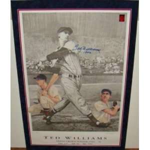   Williams SIGNED Framed 1942 Triple Crown Print   Autographed MLB Art