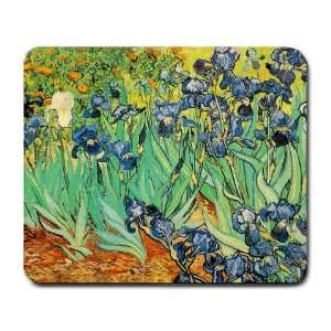   Irises Impressionist Painting Fine Art Large Mousepad 
