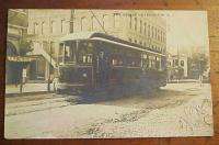 Trolley in the Square Washington NJ early 1900s conductor RPPC  