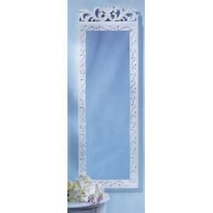   Antique Style White Wall Mirror   Aspen Country Store: Home & Kitchen
