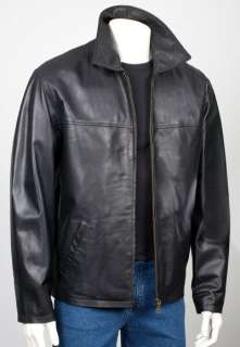 Mens Leather Classic Harrington Jacket Brown Nappa  