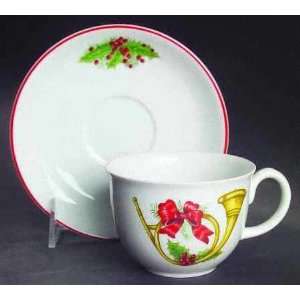  Vista Alegre Christmas Magic Flat Cup & Saucer Set, Fine 