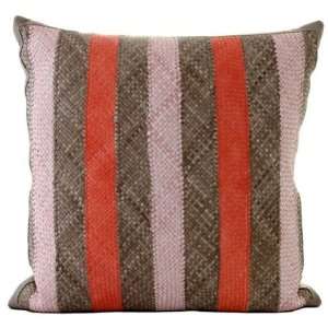    Lance Wovens Runway Hibiscus Leather Pillow: Home & Kitchen