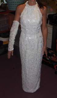 Beaded Wedding Dress   Sleeveless; Form Fitted  