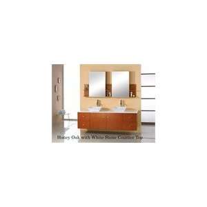 Virtu USA 72 Clarissa   Honey Oak   Cultured Top Double Sink Bathroom 