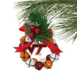 Virginia Tech Hokies Bell Wreath Ornament:  Sports 