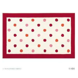   Rug Market Funky Dots White And Cherry Rug #11494: Furniture & Decor