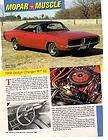   DODGE CHARGER R/T SE ~ 1969 CHARGER DAYTONA ~ GREAT ARTICLE / AD