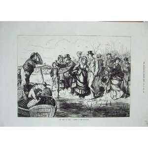  1871 April Boat Race Sport River People Antique Print 
