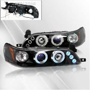   Projector Headlights /w Halo/Angel Eyes ~ pair set (Black): Automotive