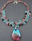 Lady portrait Abalone,MOP shell inlaid pendant necklac items in Stone 