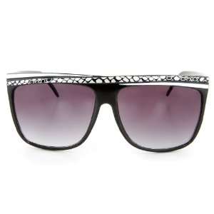  Party Rock Retro Flat Top Wayfarer Sunglasses   Black 