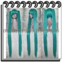 Vocaloid Hatsune Miku Green Cosplay Wig 2 Clip Polytail  