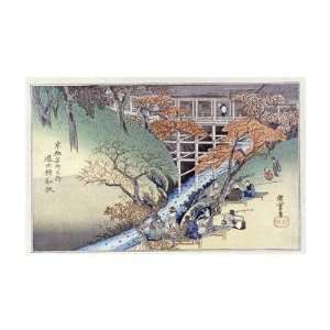  Utagawa Hiroshige   Red Maple Leaves At Tsuten Bridge 