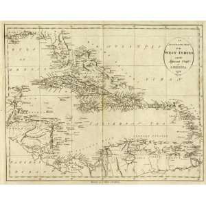  Map of the West Indies, 1796 Arts, Crafts & Sewing