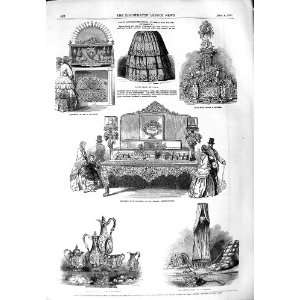  1851 HAIR WORK FORRER PARASOLS SILVER INDIA RUBBER BATH 