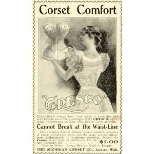 com 1899 Ad Michigan Cresco Corsets Victorian Undergarments Clothing 