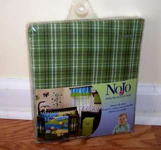 NOJO CRITTER BABIES GREEN BLACK PLAID BABY CRIB FITTED SHEET  