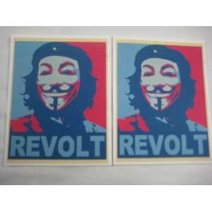   Anonymous REVOLT Che Guevara Vinyl decal sticker # 2 Guy Fawkes V mask