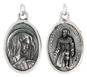 Virgin Mary St. Peregrine Pendant Sterling Silver prp59  