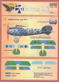 Print Scale Decals 1/48 ALBATROS D V German WWI Fighter Part 1  