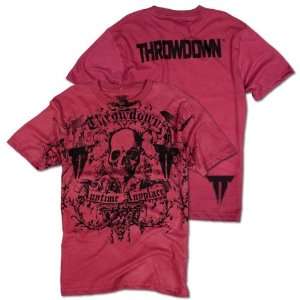  Throwdown New Death Burgandy T Shirt (SizeL) Sports 