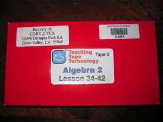 Teaching Tape Technology Algebra 2 Saxon (2) VHS #2 & 5  