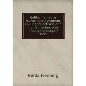   humanitarian oral history transcript / 1991 Gerda Isenberg Books