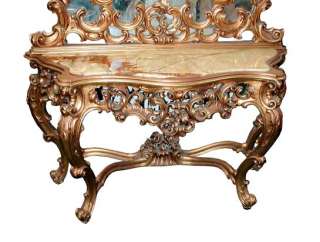 5136 19th C. Mirrored Console with White Marble Top  