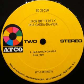 IRON BUTTERFLY in a gadda da vida LP 1968 VG SD 33 250  
