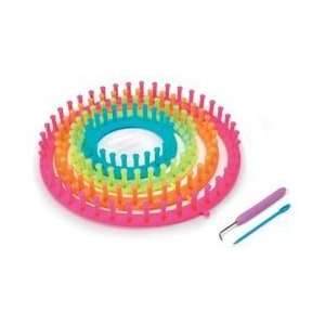  Easy Knitting Round Loom Set Neon Colors: Arts, Crafts 