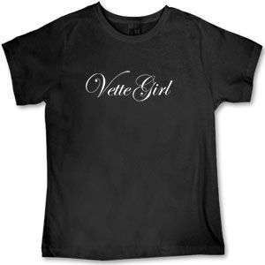 Womens Black Vette Girl Scoop Neck T Shirt  