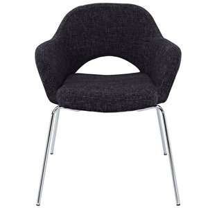  Saarinen Style Arm Chair in Black Fabric: Home & Kitchen