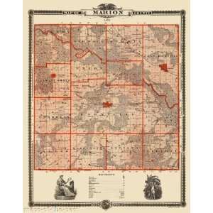  MARION COUNTY IOWA (IA) MAP BY LUCAS 1875
