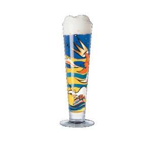  Pilsner Beer Glass, Ship Under the Stars, Designer Color 