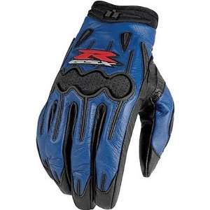 Icon Arc Suzuki Mens Leather Street Racing Motorcycle Gloves   Blue 