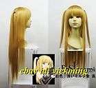 Death note Amane Misa blonde Long Cosplay Wig/wigs + free wigs cap 
