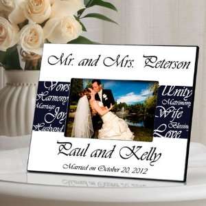  Mr. and Mrs. Wedding Frame   Navy: Home & Kitchen