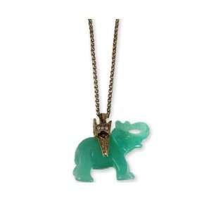    Kenneth Jay Lane Necklace   Elephant w/ Seat Green Jewelry