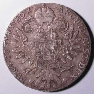 1780X MARIA THERESA SILVER THALER DATED 1780 USED IN OMAN IN THE 1950s 