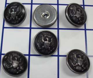Silver U.S. American Eagle Metal Buttons 7/8 SHARP  