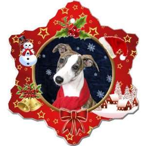  Whippet Porcelain Holiday Ornament