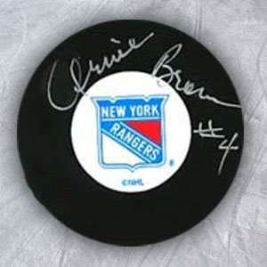  ARNIE BROWN New York Rangers SIGNED Hockey Puck Sports 