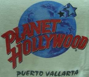 Planet Hollywood PUERTO VALLARTA PH Globe Logo on White Tee T SHIRT 