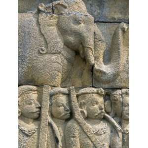  Ancient Stone Carved Panel, Borobudur Temple, Unesco World 