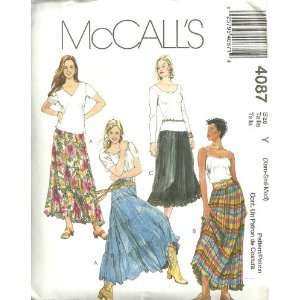 Misses Broomstick Skirt In Two Lengths McCalls Sewing Pattern 4087 