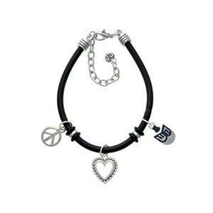    Blue Dreidl Black Peace Love Charm Bracelet [Jewelry] Jewelry